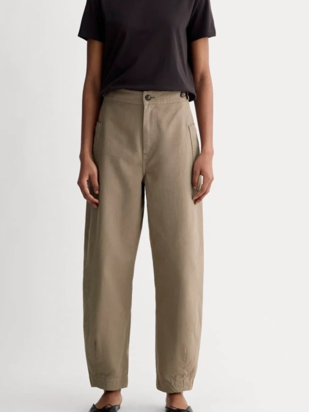 Everlane fatigue barrel pants - taupe - size 4